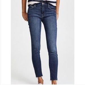 mother “the looker fray” blue denim jeans